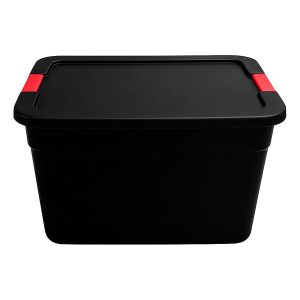 Caja Organizadora Multiuso Plástico 66l Apilable Negro X1 Negro Baúl Resistente